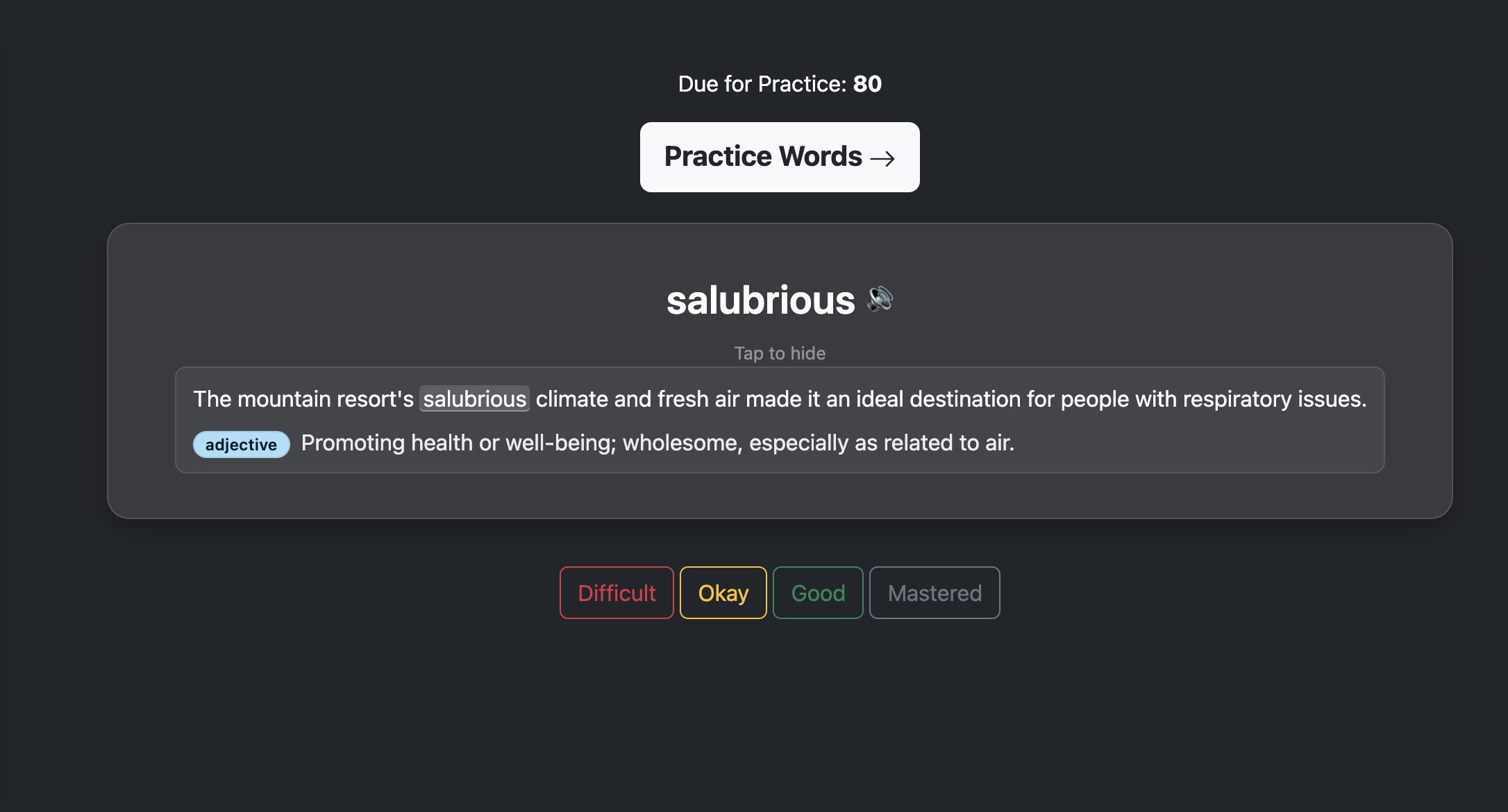 WordBookmark app preview